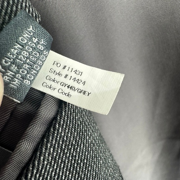 BONOBOs Grey Slim Fit Wool Blend Suit Blazer Jacket 38R Double Vented Preppy - Picture 11 of 11